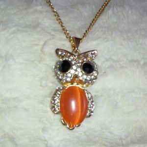 Peach Bellied Owl Rope Necklace